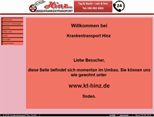 Tablet Screenshot of krankentransport-hinz.de